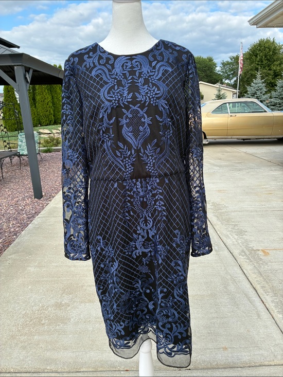Donna Karen New York Dresses & Skirts - Donna Karan New York Black/Blue Lace Dress 12